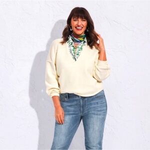 Cabi Easy Pullover Sweater 6172 Cream Sz XS